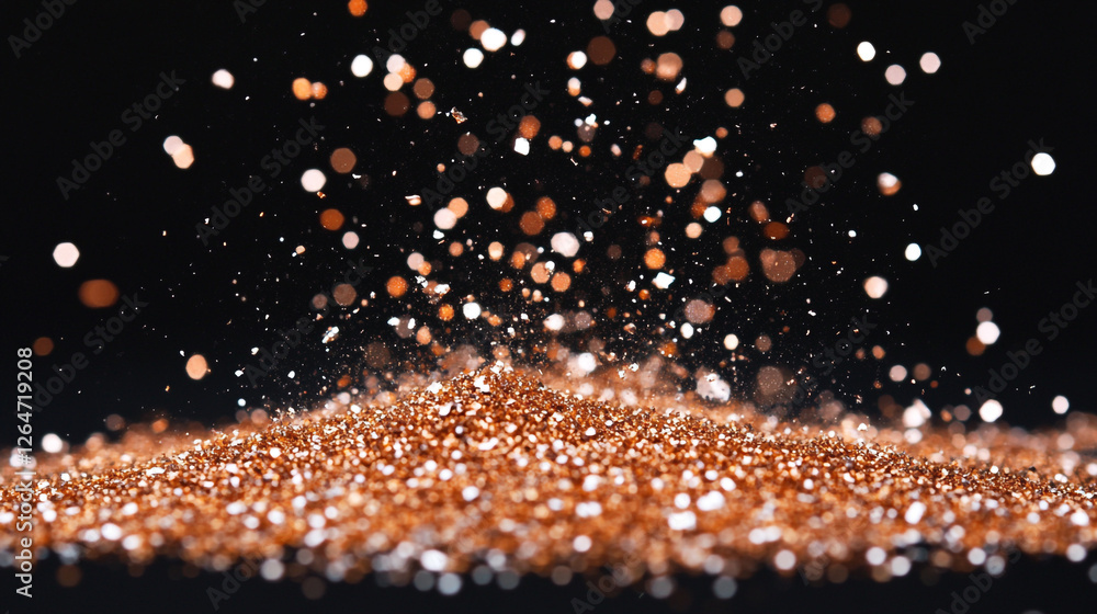 Aufkleber sparkling copper dust creates a mesmerizing display of light in an abstract composition against a da