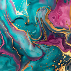 Abstract background with iridescences of bright fluid colors