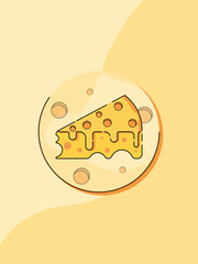 vector illustration of a cheese