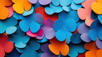 A vibrant composition of overlapping abstract blobs in bold, gradient hues.