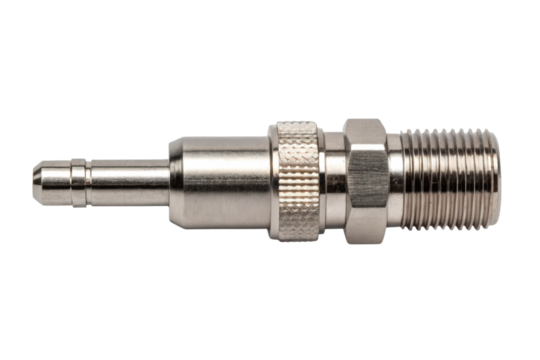 Metal pipe fitting connector isolated with transparent background