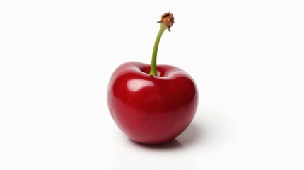 Red Cherry on White Background
