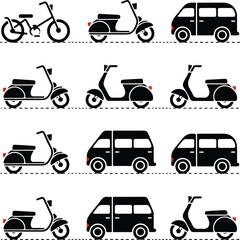 Naklejka premium Vehicle Icons Set for delivery 