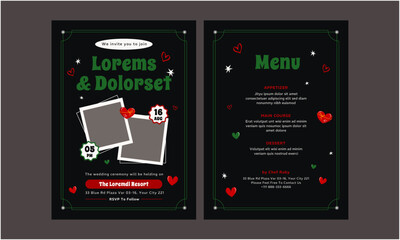 Wedding Invitation Template. Simple and elegant wedding card template. Design illustration for wedding, vip cover, poster, rsvp modern card.