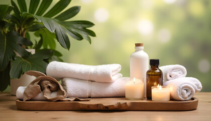 spa still life with essential oil