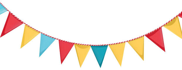Obraz premium PNG Colorful festive triangular bunting decoration