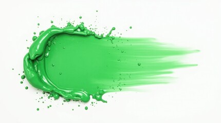 Obraz premium Abstract Green Paint Splash on White