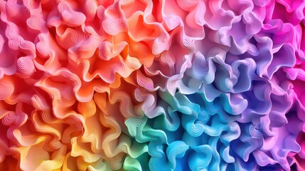 A vibrant pattern of overlapping blobs with gradient colors and soft shadows.