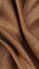 Fototapeta premium Brown fabric cloth texture for background, natural textile pattern.
