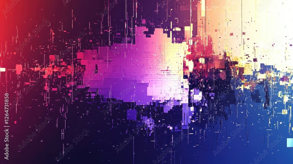 Aufkleber conceptual view of colorful digital art and abstract graphics in virtual space