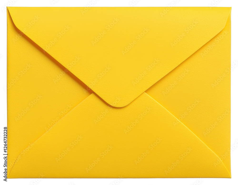 Poster isolated yellow envelope on transparent background for mailing and communication concept