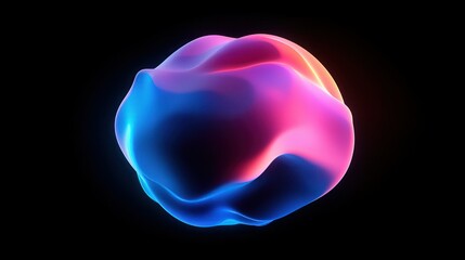 A glowing gradient blob in neon colors, perfect for a modern design concept.