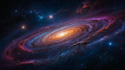Deep space nebula, cosmic galaxy, interstellar cloud, vibrant celestial scene, outer space photography, colorful universe, distant star cluster, astronomy background