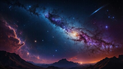 Deep space nebula, cosmic galaxy, interstellar cloud, vibrant celestial scene, outer space photography, colorful universe, distant star cluster, astronomy background