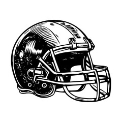 Fototapeta premium Football helmet vintage vector illustration