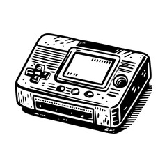Sketchy illustration of a vintage gaming console