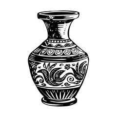 Sketchy illustration of a beautiful vintage vase