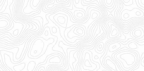 Geography landscape Topo contour map on white background, Topographic contour lines. Seamless pattern with lines Topographic map. Geographic mountain relief diagram line wave carve design.	
