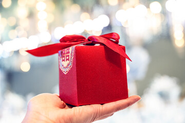 holding wedding candy gift box background material