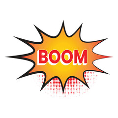 Comic speech bubble. Comic bomb boom vector elements.  Vector illustration. Doodle text comic Boom, sound icon. Comic text sound effects set.