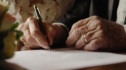 Celebrating love through a heartfelt promise during a golden anniversary celebration in a cozy setting
