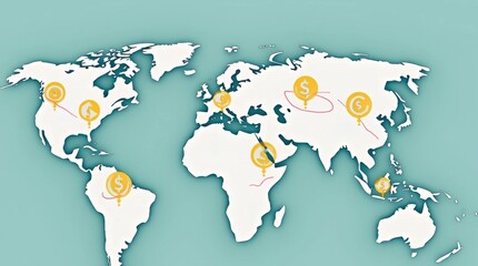 Obraz premium Global Financial Connections Infographic