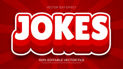 Jokes editable red text effect in modern trend style