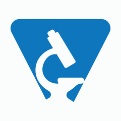 Letter V Microscope Symbol For Medical Experiment Sign
