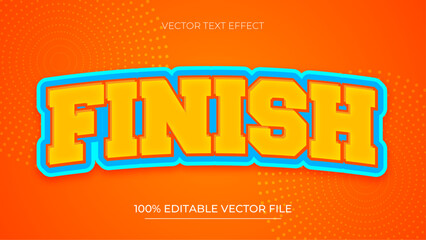 Finish cartoon style 3d text effect editable