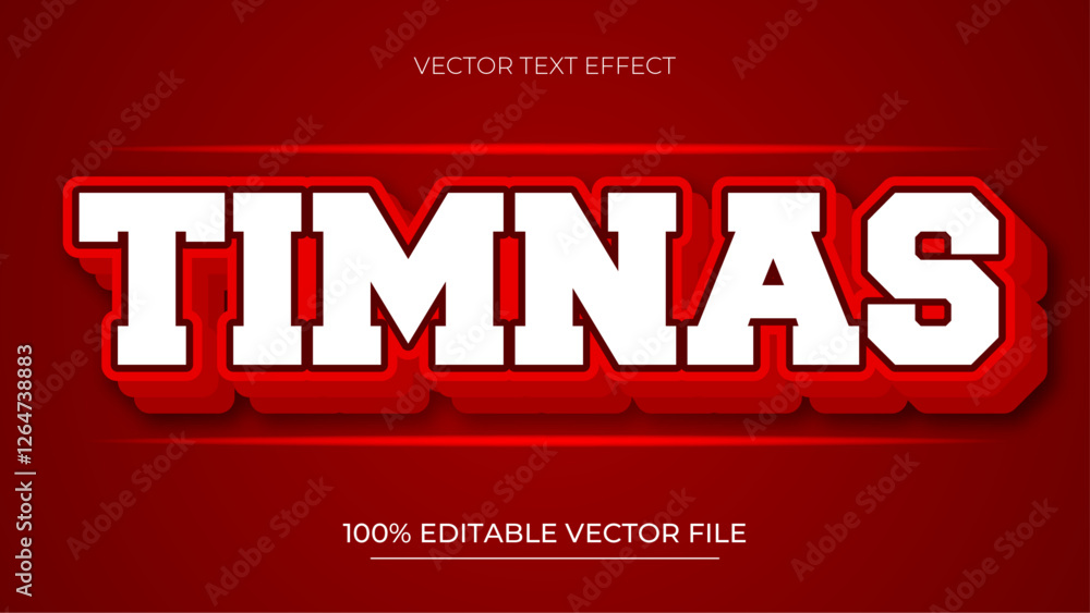 Poster red editable text effect emboss modern style
