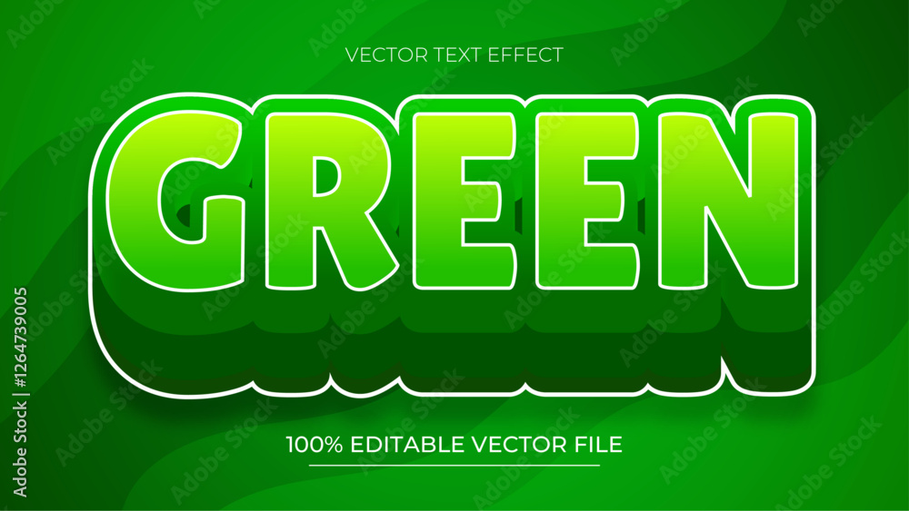 Poster green 3d text effect and editable text effect