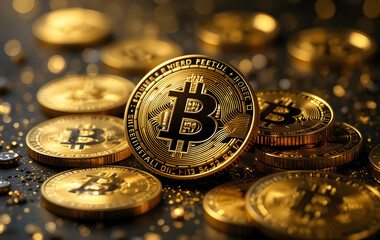 Bitcoins mining concept
