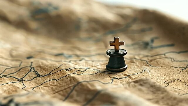 Detailed Pilgrim's Map Highlighting Route to Sacred Destination