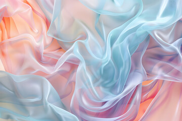 Obraz premium A vibrant, flowing fabric texture in soft pastel colors, creating a dreamy aesthetic.