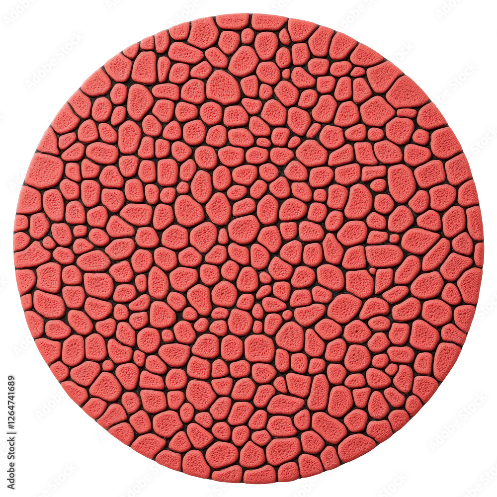Poster organic red cellular texture on transparent background abstract seamless pattern