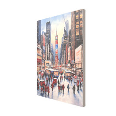 3d render of a abstract picture oil painting of New Year New York city, New York city oil painting without a frame