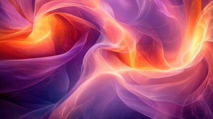 Obraz premium Luminous flowing shapes. Bright gradients in lavender haze and bronze. Swirling curves merging into abstract designs.