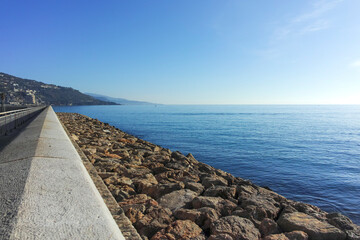 Fototapeta premium Panorama of town of Menton, France