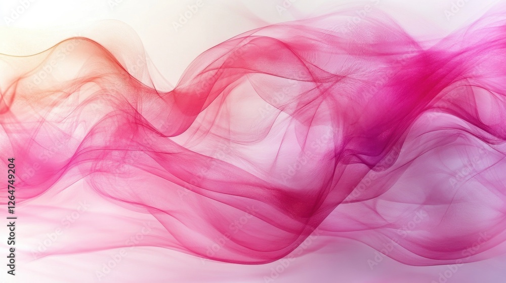 Poster luminous flowing shapes. bright gradients in frost white and deep magenta. whispering curves merging