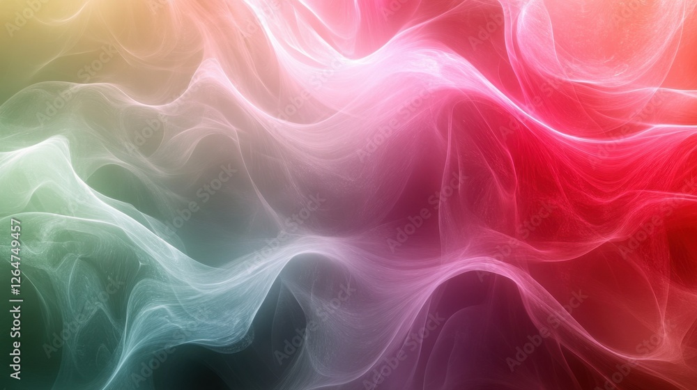 Poster a colorful, abstract background with a red and green wave. the colors are vibrant and the wave is fl