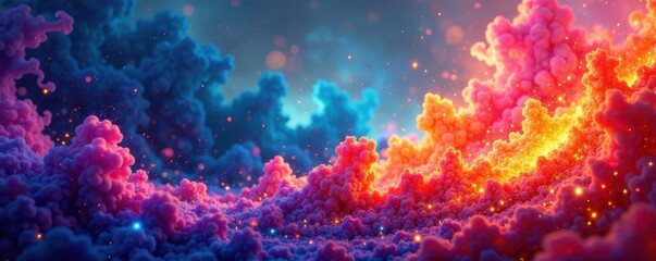 Swirling vibrant colors, dynamic interplay of shapes , illustration, forms, contemporary art