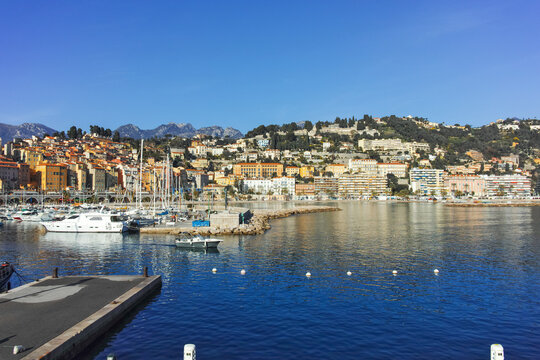 Panorama of town of  Menton,  France