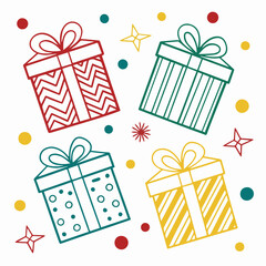 Vector holiday gifts for the holidays