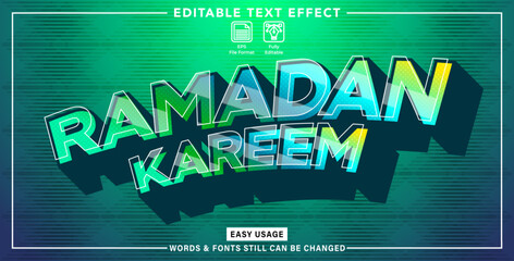 Editable text effect Ramadan event styles