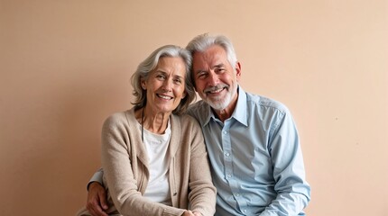 Happy elderly couple taking a break