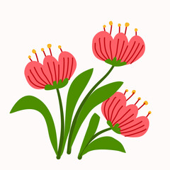 Cute flower illustration. Vector flower flat. Simple flower clipart.