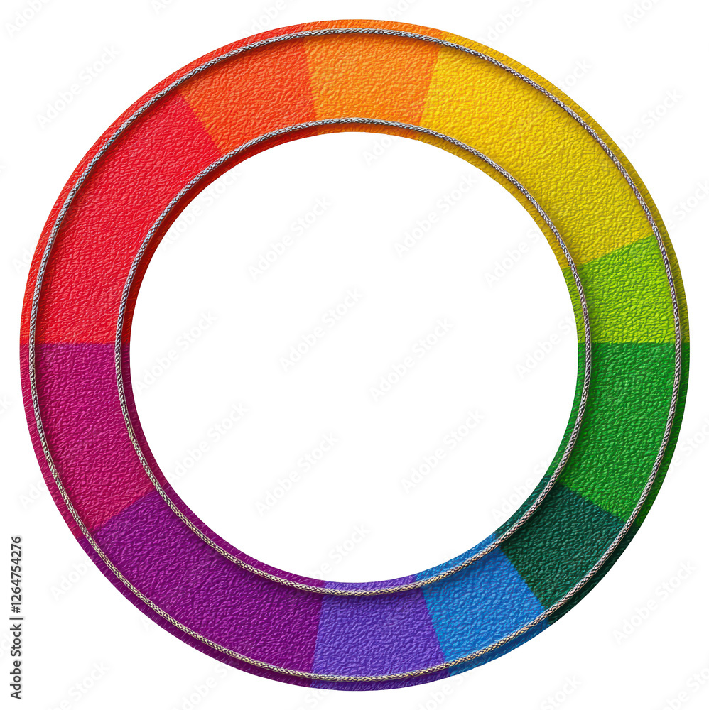 Poster rainbow glitter circle with transparent backdrop sparkling frame design element