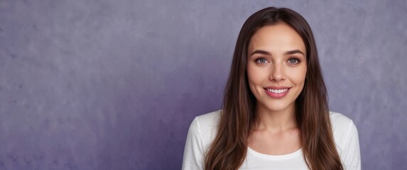 Confident Young Woman Smiling Against a Textured Background
