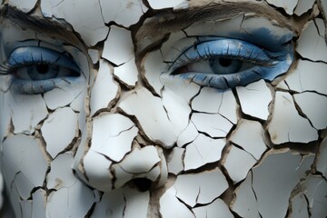 ひび割れた造形美女ポートレート,Generative AI AI画像