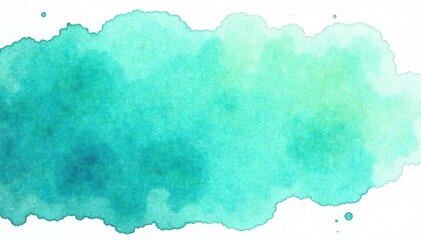 Serene blue-green watercolor wash, light & dark shades blend , soft, color